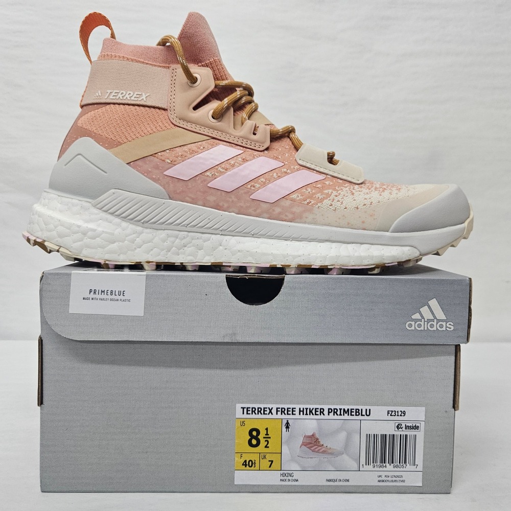 Adidas Terrex Free Hiker Primeblue Hiking Shoes FZ3129 Pink Tan Women's Size 8.5 - Picture 2 of 10